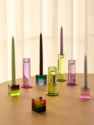 Cut Candleholder Green (set of 2) by Hübsch – interior photo 2 of 5