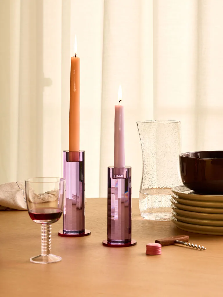 Cut Candleholder Purple (set of 2) by Hübsch – interior photo 1 of 5