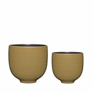 Yuka Pots Green (set of 2) van Hübsch – productfoto 3 van 3