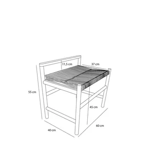 Heritage Bench Small Light grey by Hübsch – product photo 2 of 5
