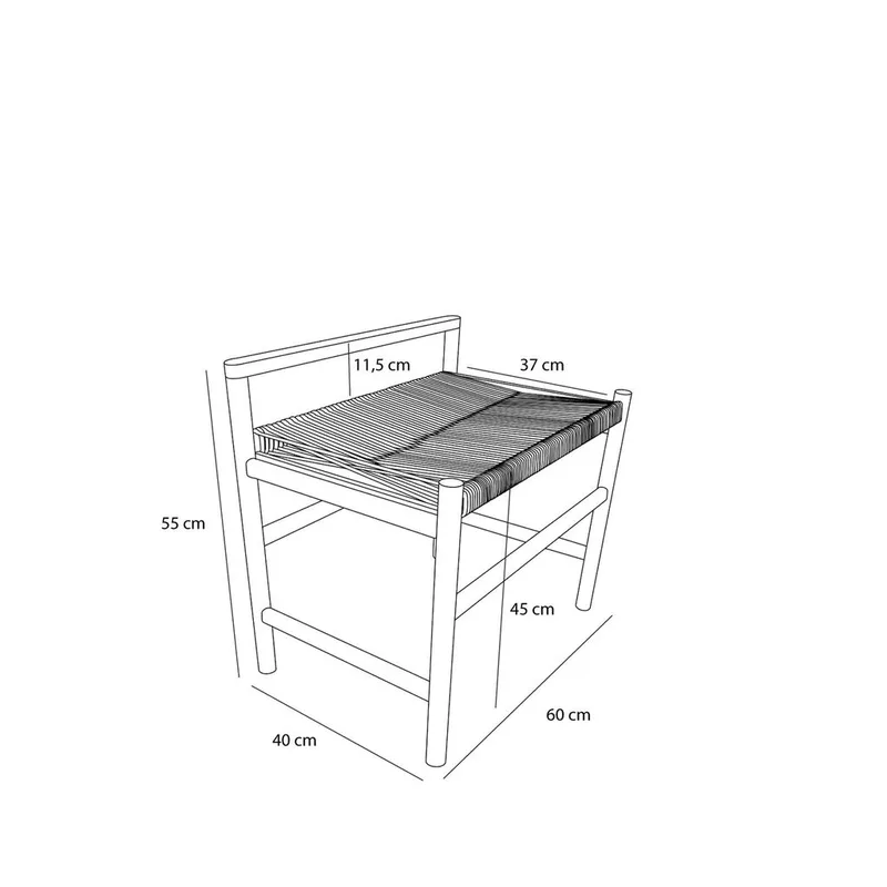 Heritage Bench Small Light grey by Hübsch – product photo 2 of 5