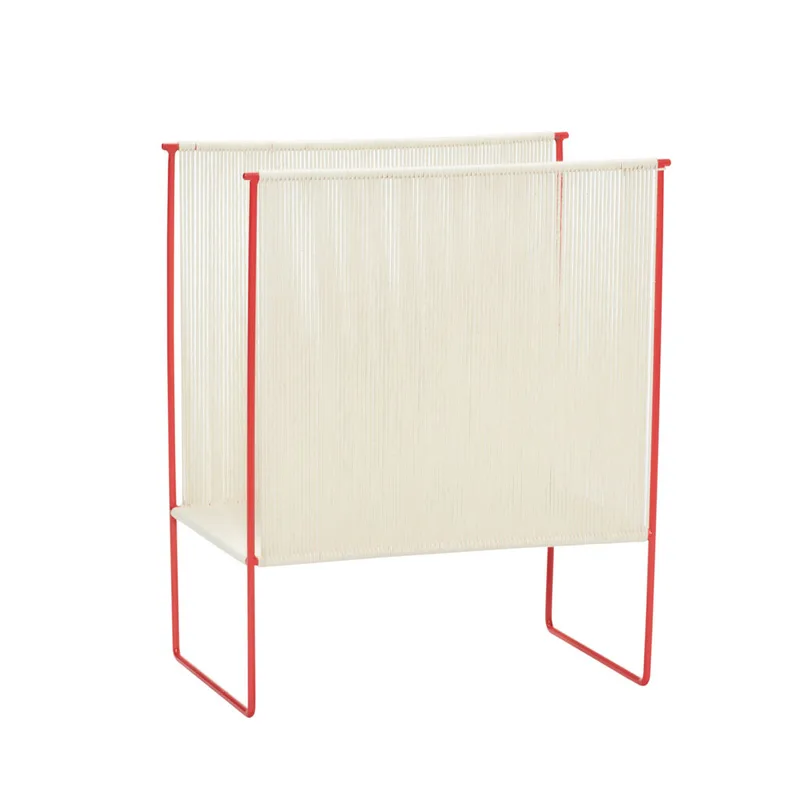 String Magazine Holder Red/White by Hübsch – product photo