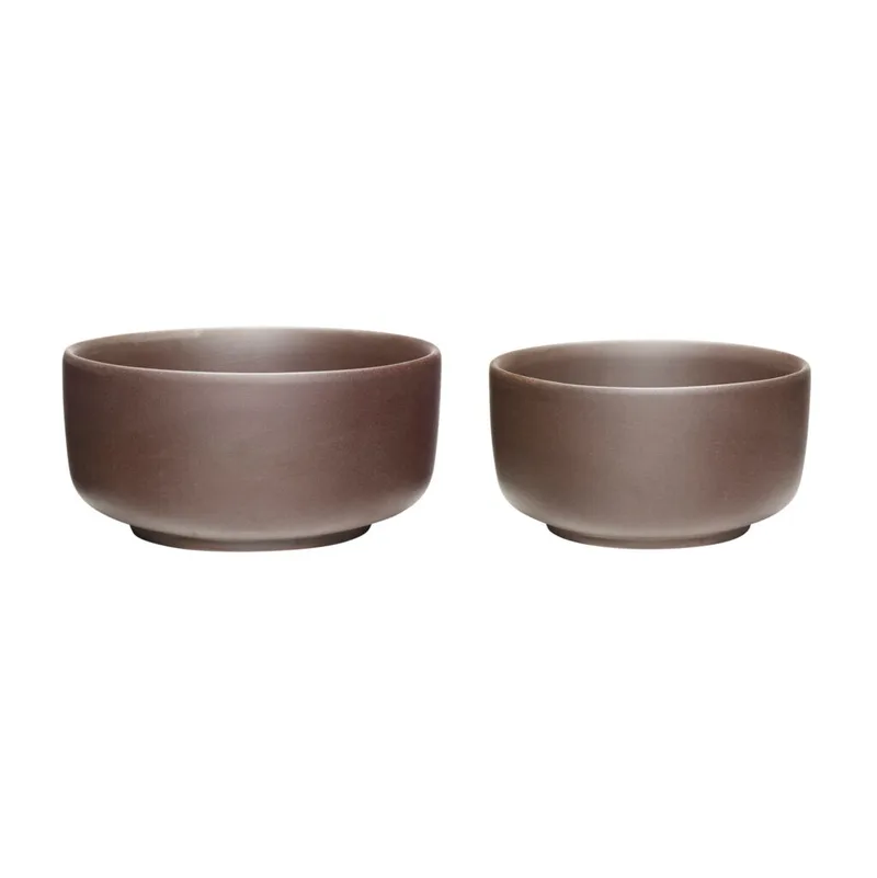 Clay Bowls Brown (set of 2) by Hübsch – product photo