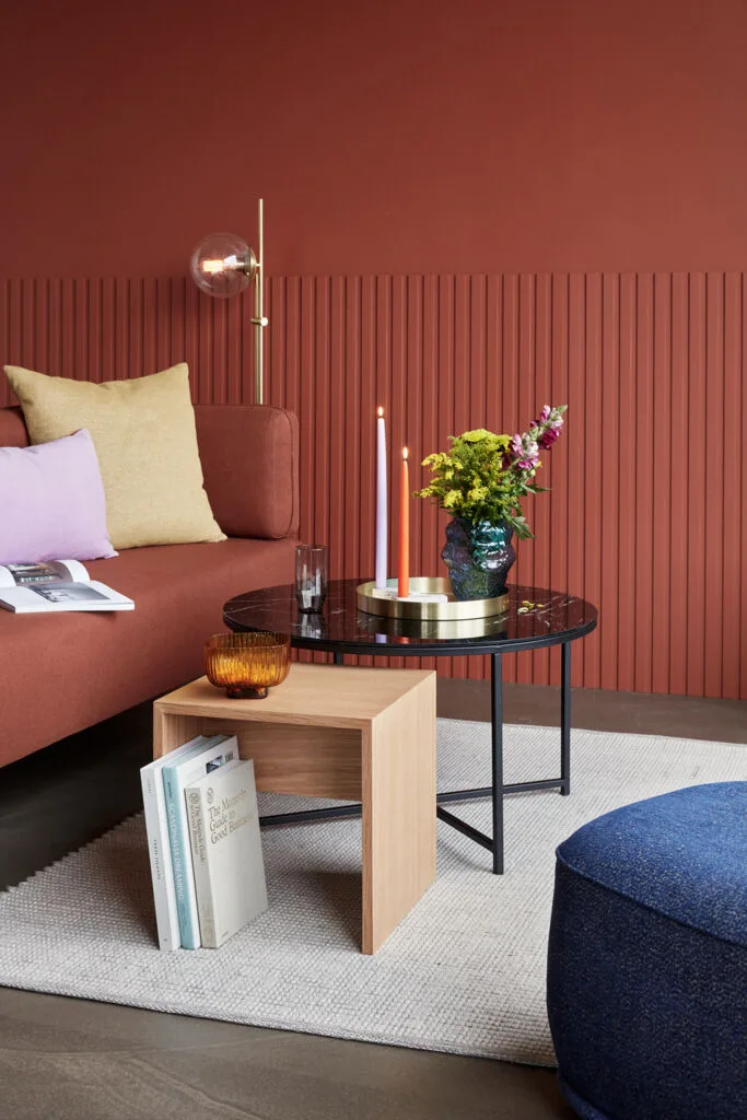 Blues Pouffe Blue von Hübsch – Ambientefoto