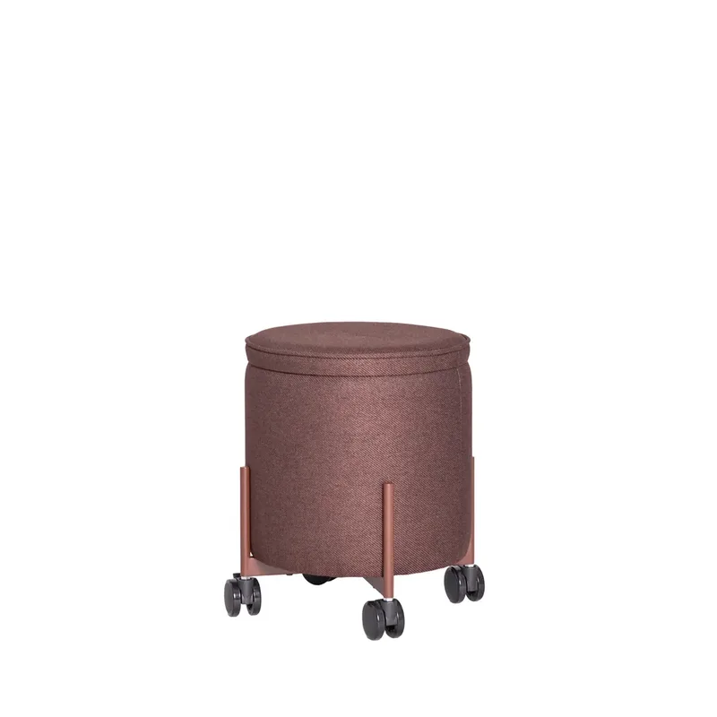 Contain Pouffe Small Brown by Hübsch – product photo 2 of 2