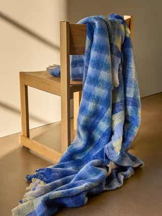 Loom Plaid Blue von Hübsch – Ambientefoto 1 von 3