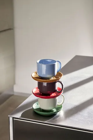 Amare Cup/Saucer Sand/Green by Hübsch – interior photo 6 of 7