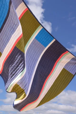 Pavilion Plaid Block Blue/Multicolour van Hübsch – sfeerfoto 3 van 5