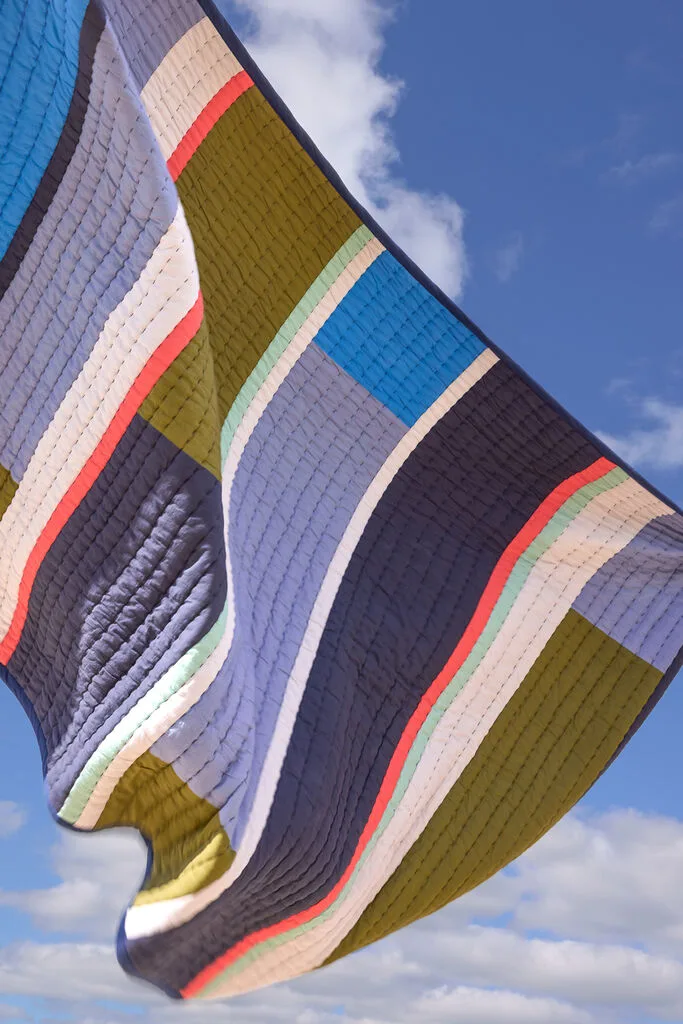 Pavilion Plaid Block Blue/Multicolour van Hübsch – sfeerfoto 3 van 5