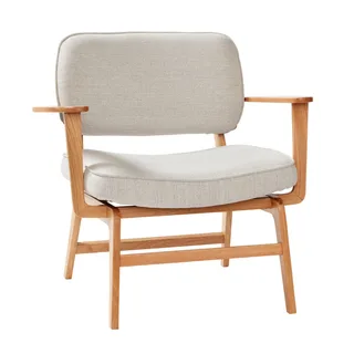 Haze Lounge Chair Grey/Natural van Hübsch – productfoto 2 van 2