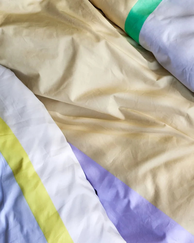 Block Bed Linen 60/200 Beige/Multicolour von Hübsch – Ambientefoto 5 von 7