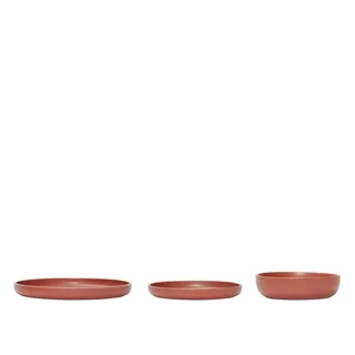 Dawn Bowls Red (set of 3) van Hübsch – productfoto 2 van 2