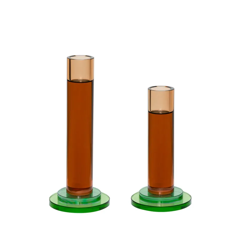Comet Candleholder Amber (set of 2) van Hübsch – productfoto
