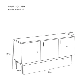 Study Console Table Dark blue van Hübsch – productfoto 2 van 5
