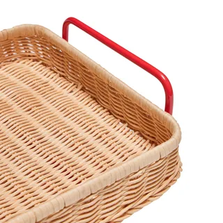 Splint Tray Red/Natural by Hübsch – interior photo 1 of 4