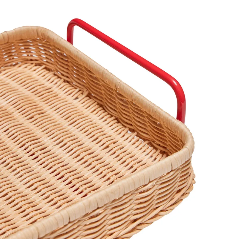 Splint Tray Red/Natural by Hübsch – interior photo 1 of 4
