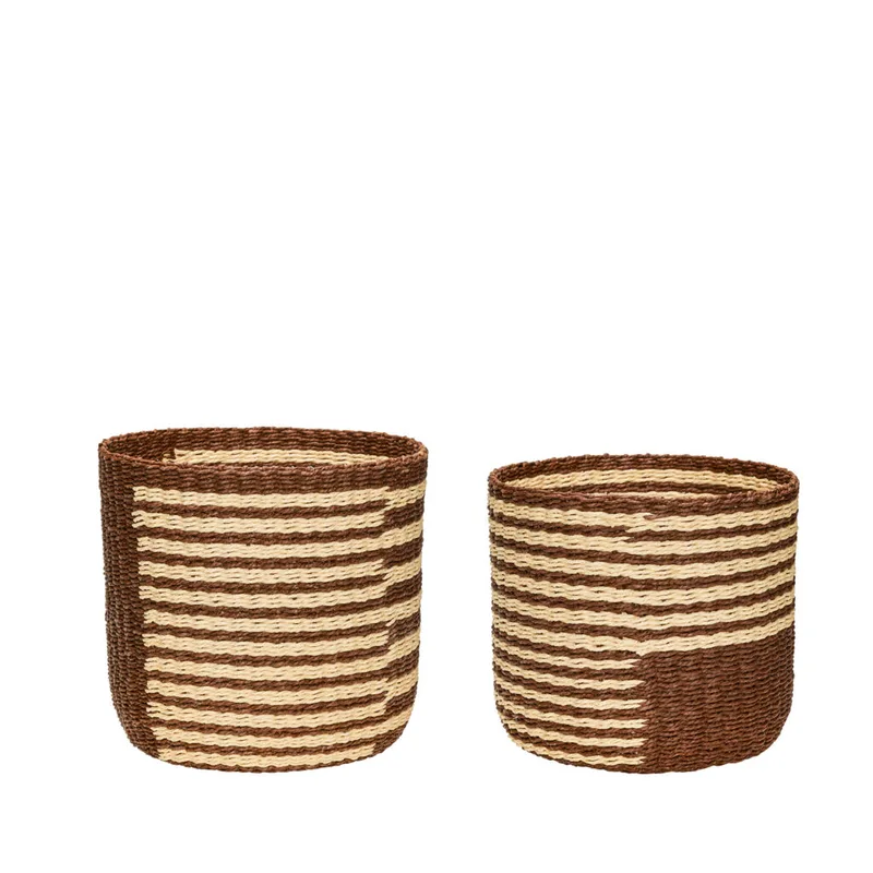 Twine Baskets Natural/Brown (set of 2) by Hübsch – product photo