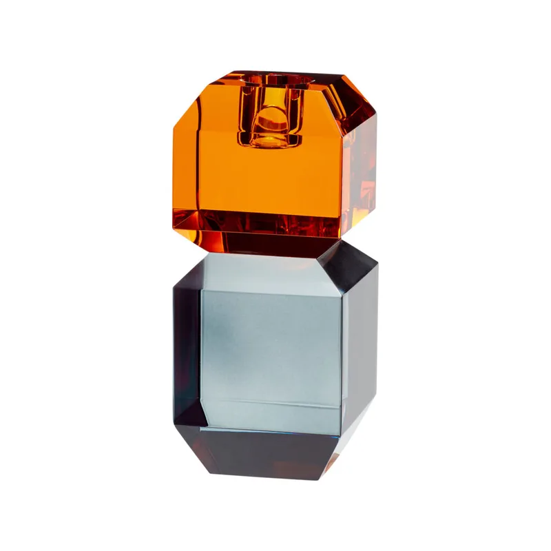 Gem Candlestick Orange/Grey van Hübsch – productfoto