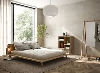 PEEK BED CLEAR LACQUERED 140 X 200 W. 2 BED LAMPS by Karup Design – interior photo 2 of 13