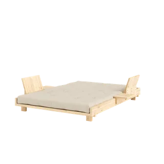 SOCIAL SOFA BED CLEAR LAC 140 X 200 W. 2 PCS BACK RESTS AND 2 PCS SIDE TABLES W. FRESH MATTRESS BEIGE by Karup Design – product photo 20 of 20
