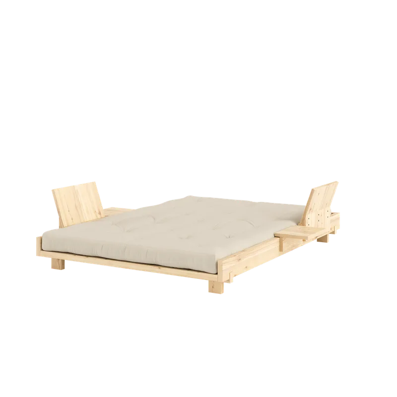 SOCIAL SOFA BED CLEAR LAC 140 X 200 W. 2 PCS BACK RESTS AND 2 PCS SIDE TABLES W. FRESH MATTRESS BEIGE by Karup Design – product photo 20 of 20