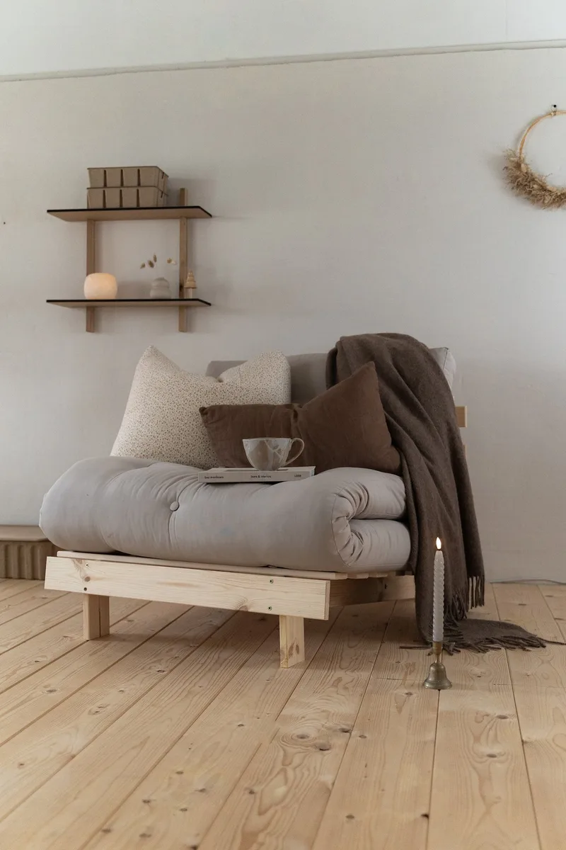 ROOTS RAW 90 X 200 W. ROOTS MATTRESS WHEAT BEIGE van Karup Design – sfeerfoto 7 van 8