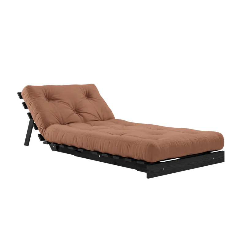 ROOTS BLACK NIGHT LACQUERED 90 X 200 W. ROOTS MATTRESS CLAY BROWN by Karup Design – product photo 1 of 5
