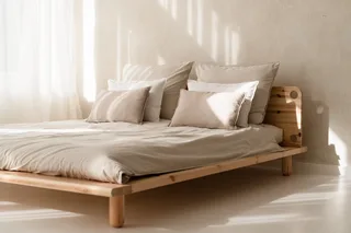 PEEK BED CLEAR LACQUERED 140 X 200 W. 2 BED LAMPS by Karup Design – interior photo 5 of 13