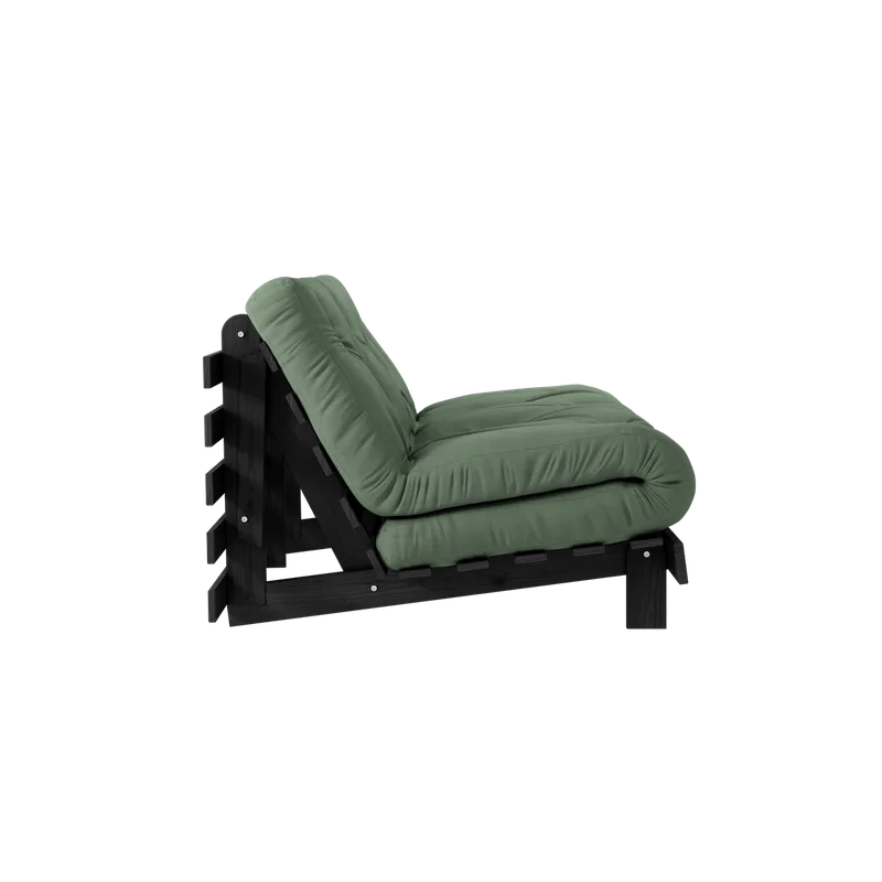 ROOTS BLACK NIGHT LACQUERED 140 X 200 W. ROOTS MATTRESS OLIVE GREEN by Karup Design – product photo 3 of 8