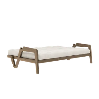 GRAB CAROB BROWN LACQUERED W. 5-LAYER MIXED MATTRESS IVORY by Karup Design – product photo 3 of 10