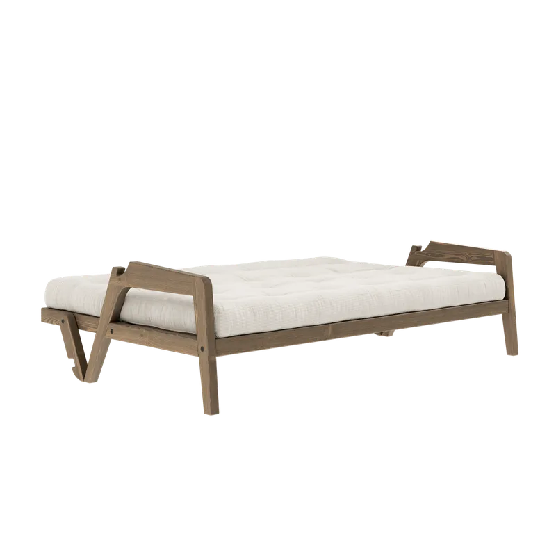 GRAB CAROB BROWN LACQUERED W. 5-LAYER MIXED MATTRESS IVORY by Karup Design – product photo 3 of 10