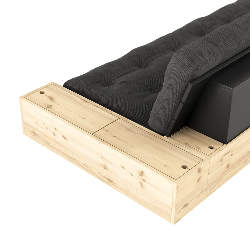 BASE BLACK NIGHT LACQUERED W. 2 SIDEBOXES CLEAR W. 5-LAYER MIXED MATTRESS GOLDEN OCHRE by Karup Design – product photo 12 of 16