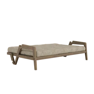 GRAB CAROB BROWN LACQUERED W. 5-LAYER MIXED MATTRESS WARM SAND van Karup Design – productfoto 1 van 10