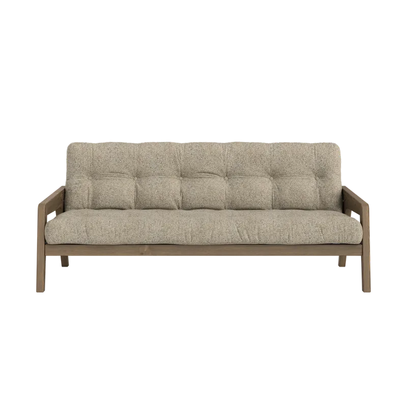 GRAB CAROB BROWN LACQUERED W. 5-LAYER MIXED MATTRESS WARM SAND van Karup Design – productfoto 4 van 10