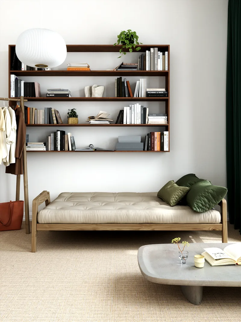 GRAB CAROB BROWN LACQUERED W. 5-LAYER MIXED MATTRESS IVORY by Karup Design – interior photo 9 of 10