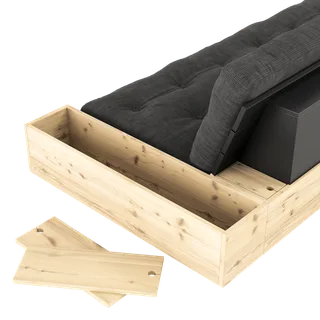 BASE BLACK NIGHT LACQUERED W. 2 SIDEBOXES CLEAR W. 5-LAYER MIXED MATTRESS WHEAT BEIGE by Karup Design – product photo 3 of 19