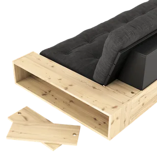 BASE BLACK NIGHT LACQUERED W. 2 SIDEBOXES CLEAR W. 5-LAYER MIXED MATTRESS GOLDEN OCHRE by Karup Design – product photo 11 of 16