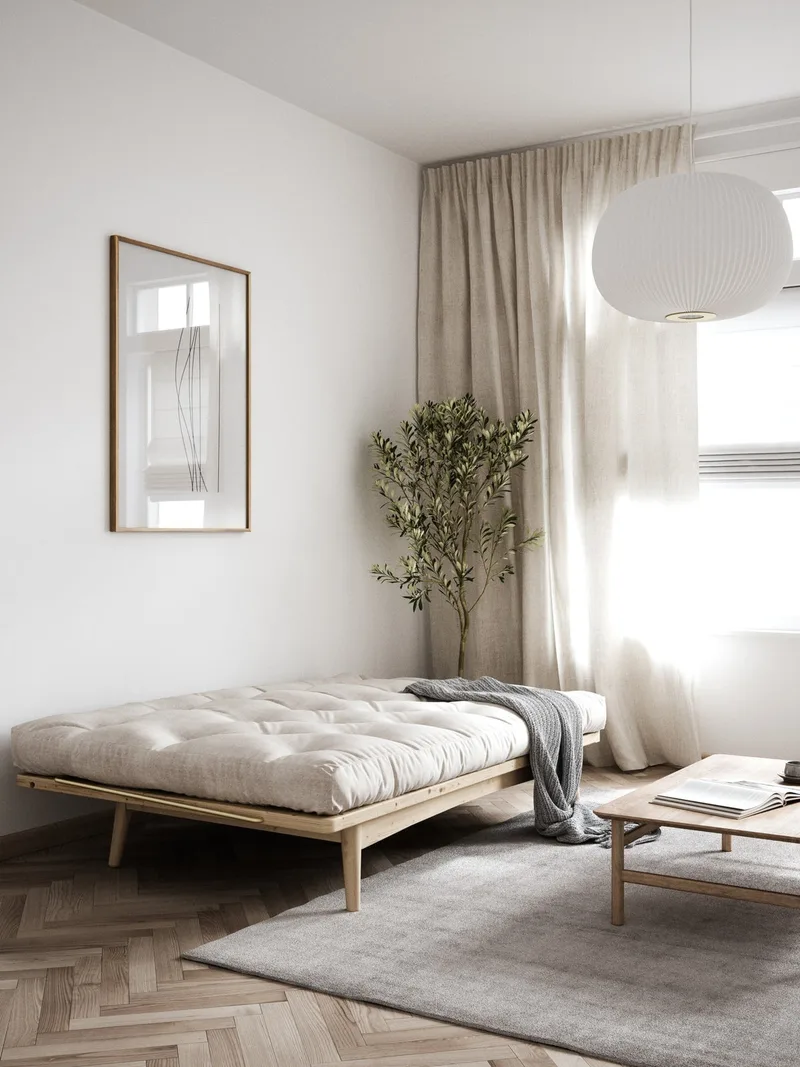 FOLK CLEAR LACQUERED W. 5-LAYER MIXED MATTRESS CLAY BROWN van Karup Design – sfeerfoto 6 van 9