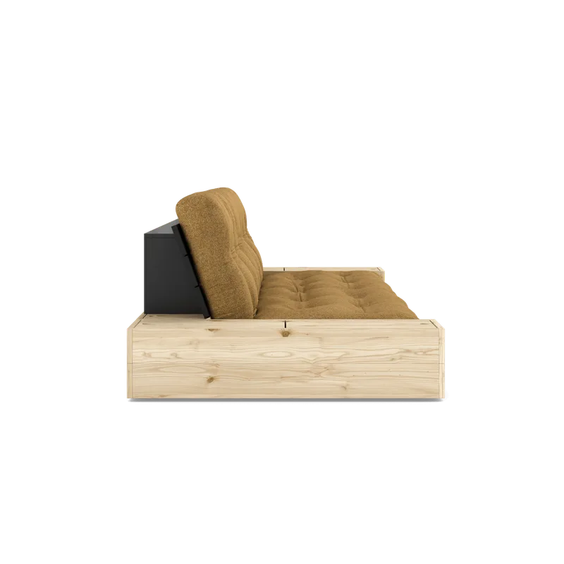 BASE BLACK NIGHT LACQUERED W. 2 SIDEBOXES CLEAR W. 5-LAYER MIXED MATTRESS GOLDEN OCHRE by Karup Design – product photo 15 of 16