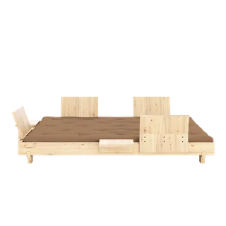 SOCIAL SOFA BED CLEAR LAC 140 X 200 W. 4 PCS BACK RESTS AND 2 PCS SIDE TABLES W. FRESH MATTRESS MOCCA by Karup Design – product photo 6 of 20