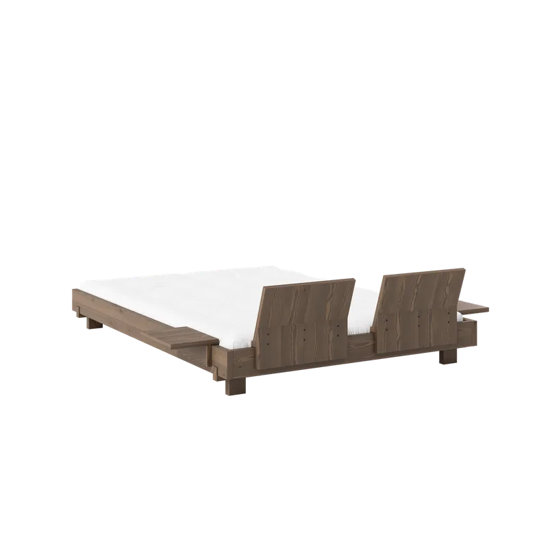 SOCIAL BED CAROB BROWN 140 X 200 W. 2 PCS BACK RESTS AND 2 PCS SIDE TABLES by Karup Design – product photo 2 of 17