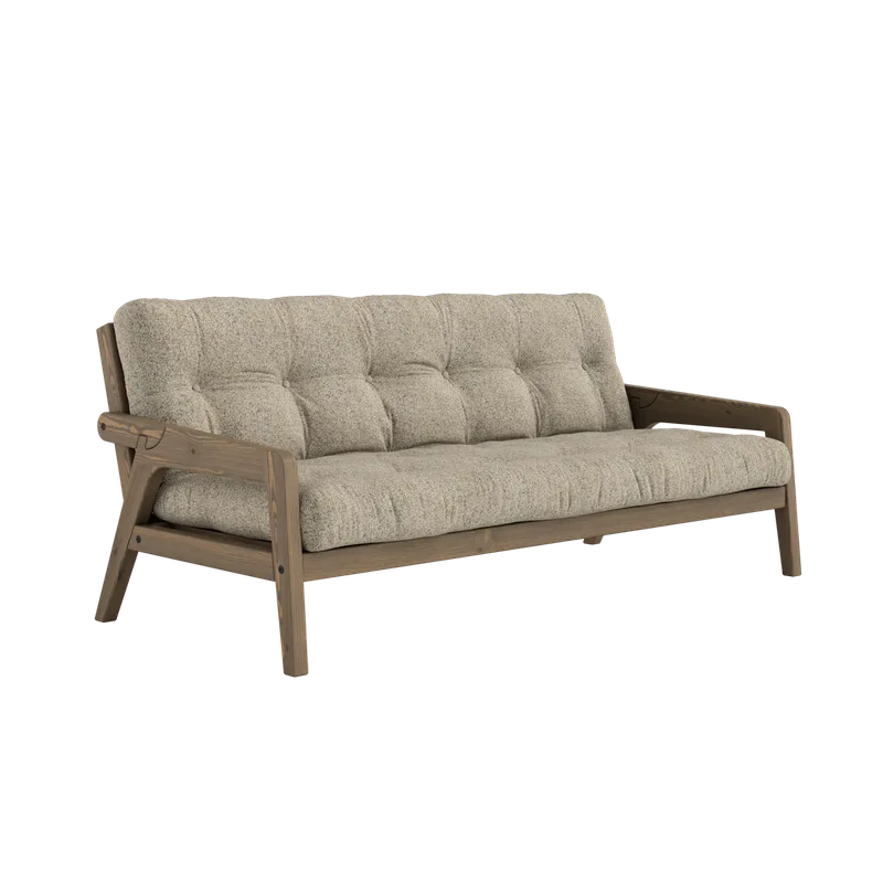 GRAB CAROB BROWN LACQUERED W. 5-LAYER MIXED MATTRESS WARM SAND van Karup Design – productfoto 10 van 10