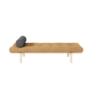 NEXT DAYBED CLEAR LACQUERED W. 4-LAYER MIXED MATTRESS FUDGE BROWN van Karup Design – productfoto 1 van 7