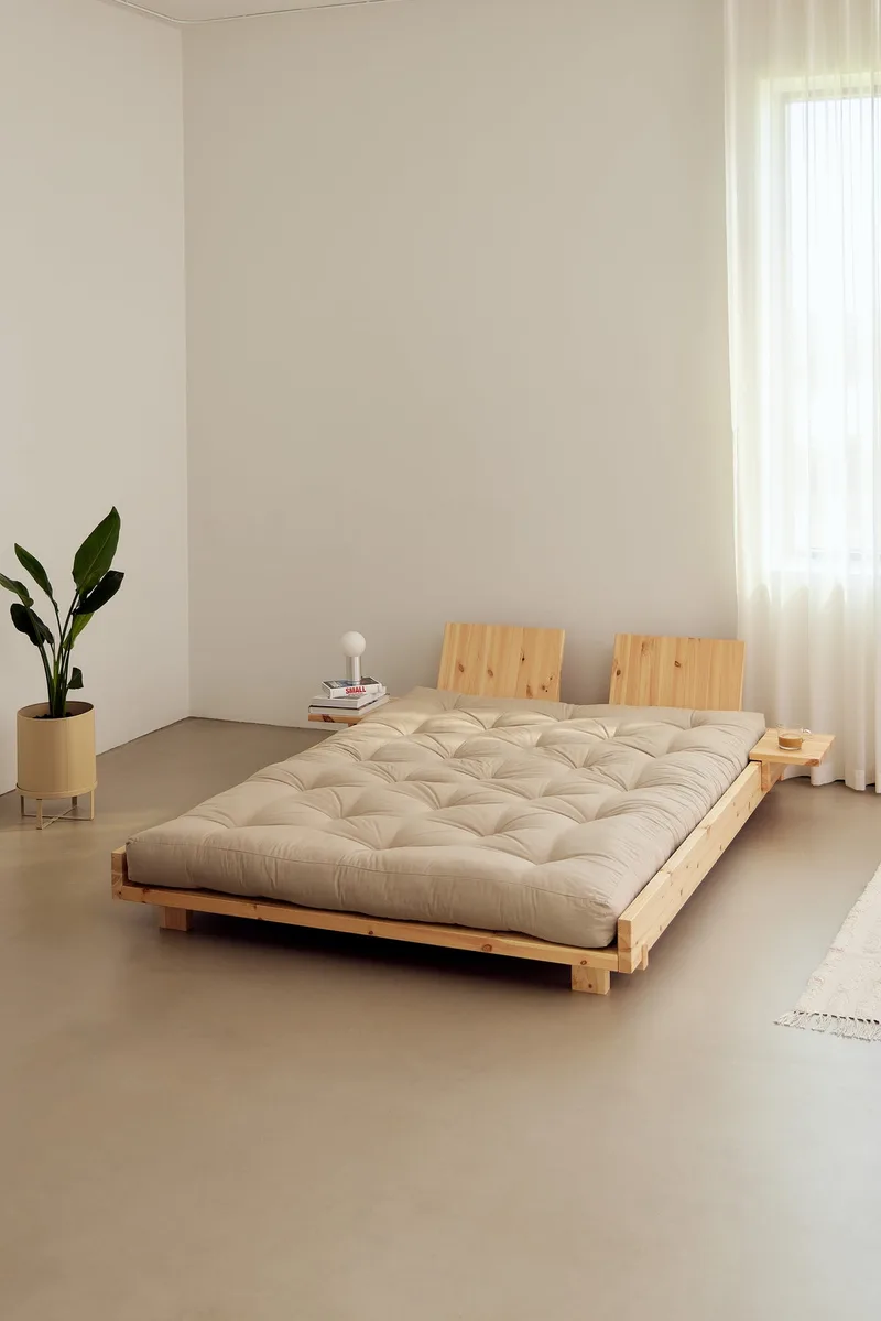 SOCIAL BED CAROB BROWN 140 X 200 W. 2 PCS BACK RESTS AND 2 PCS SIDE TABLES by Karup Design – interior photo 11 of 17