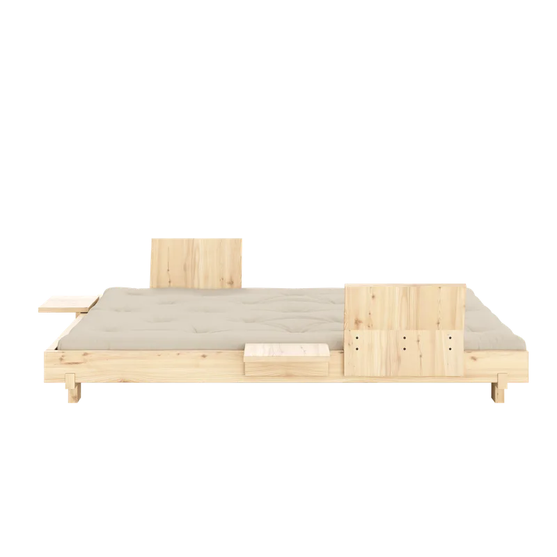 SOCIAL SOFA BED CLEAR LAC 140 X 200 W. 2 PCS BACK RESTS AND 2 PCS SIDE TABLES W. FRESH MATTRESS BEIGE by Karup Design – product photo 5 of 20