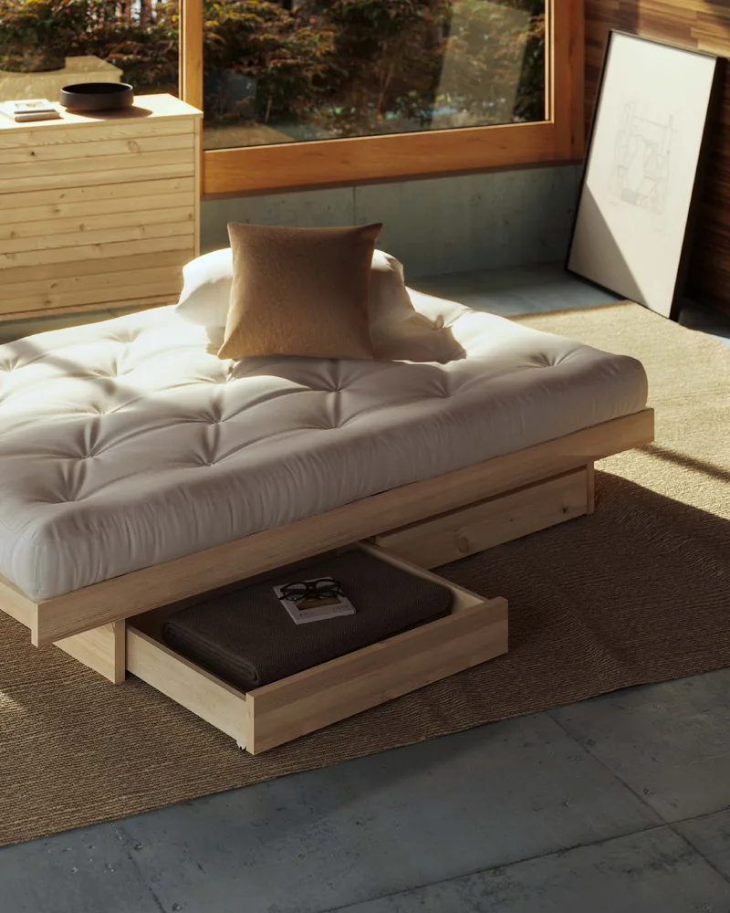 KANSO BED RAW 140 X 200 W. 2 PCS BED ROLLERS RAW by Karup Design – interior photo 8 of 10