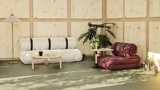 BUCKLE-UP SOFA LINEN W. 3 BROWN LEATHER BELTS van Karup Design – sfeerfoto 7 van 11