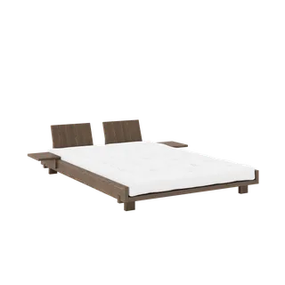 SOCIAL BED CAROB BROWN 140 X 200 W. 2 PCS BACK RESTS AND 2 PCS SIDE TABLES by Karup Design – product photo 1 of 17