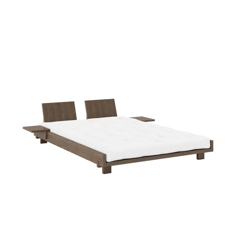 SOCIAL BED CAROB BROWN 140 X 200 W. 2 PCS BACK RESTS AND 2 PCS SIDE TABLES by Karup Design – product photo 1 of 17