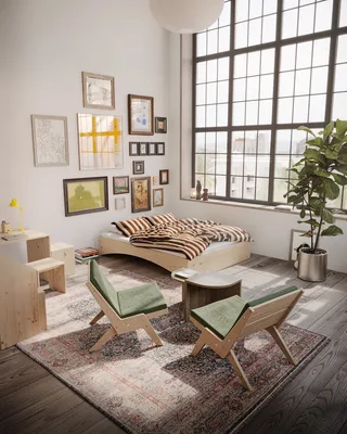 SWAY LOUNGE CHAIR RAW W. PEBBLE BEIGE MATTRESS by Karup Design – interior photo 11 of 13